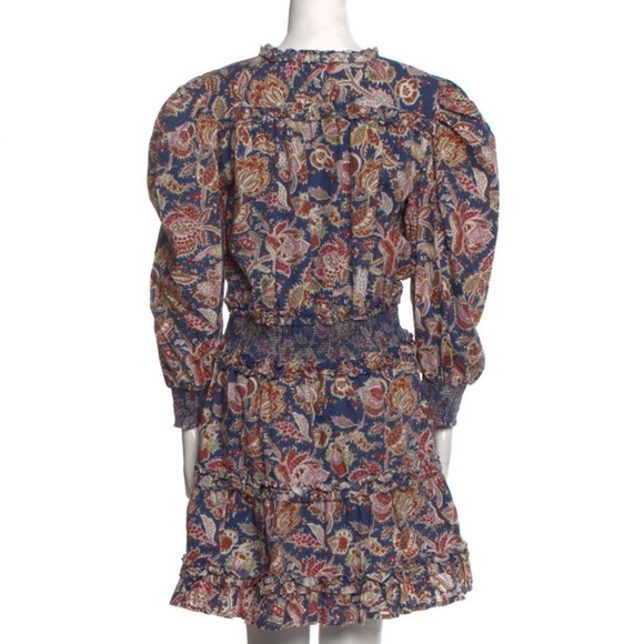 Anthropologie Love The Label Bohemian Puff Shoulder Long Sleeve Floral Dress - Picture 3 of 8